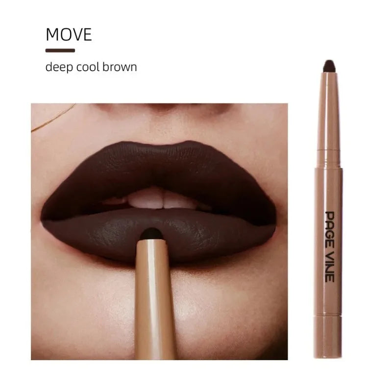 Luxury Matte Lip Liner Long-Lasting Smooth Brown Application for Perfect Outline & Filling, Versatile Shades for All Skin Types