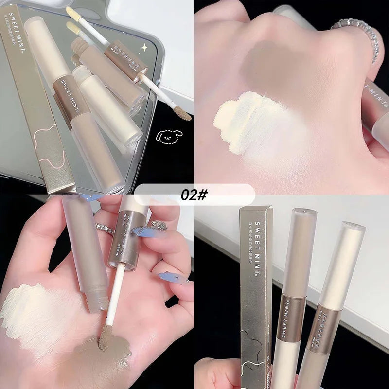 SWEETMINT Double-Ended Liquid Contour Stick - Highlight & Shadow, Long-Lasting, Easy to Use, Natural Finish
