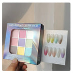 9Colors Solid Patting Nail Powders UV Polish Decoration Shimmer Fine Glitter Gradient Matte Pat Pat Manicure Polish Deco Powder