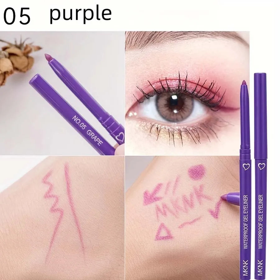 2 In 1 Eyeliner Lip Liner Gel Pencil Waterproof Long-lasting White Black Brown Easy Wear Eyeliner Makeup For Eyes 6 Colors Optio