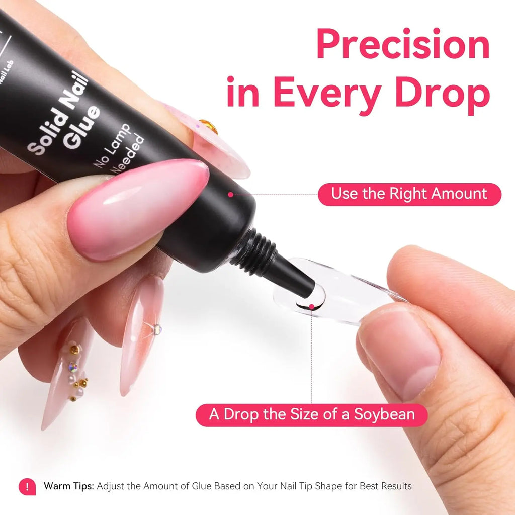 Makartt Solid Nail Glue for Press on Nails, Nail Glue Remover for UV Nail Glue, Non acetone Gentle Glue Off for False Nails Glue