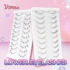 10Pairs Bottom Eyelashes Manga Lower Lashes Clear Band Wispy Small Flame Under Eye Lashes Korean Makeup Cosplay Tools