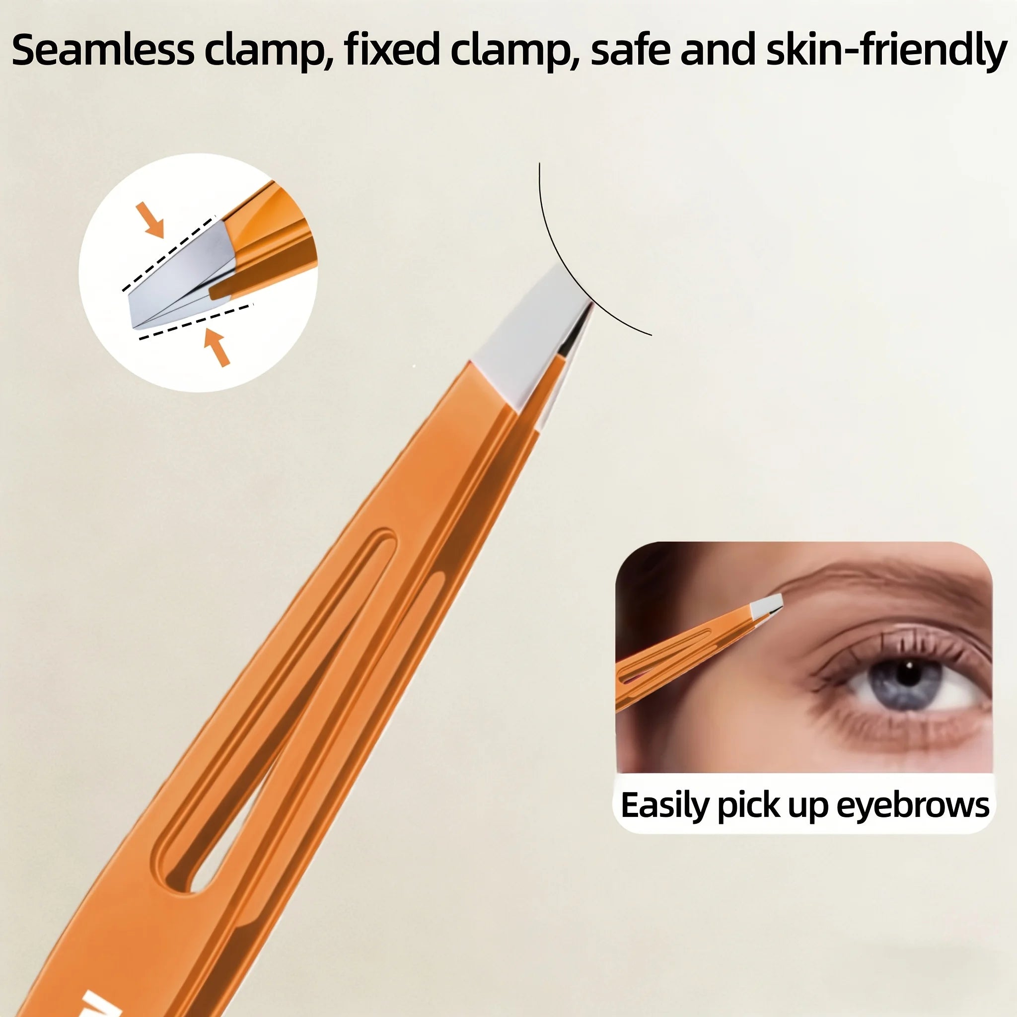 Stainless Steel Eyebrow Tweezers Precision Painless Tweezers for Eyebrow Shaping Trimming and Beard Care Tight-Fit Slant Tip