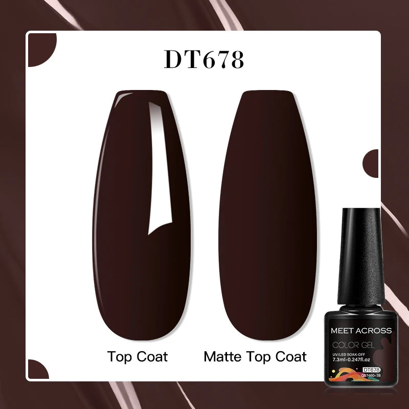 MEET ACROSS 8 Colors Mirror Gel Nail Polish Long-lasting Quick-drying Metallic Gold Silver Red Semi Permanent Varnish Nail Art