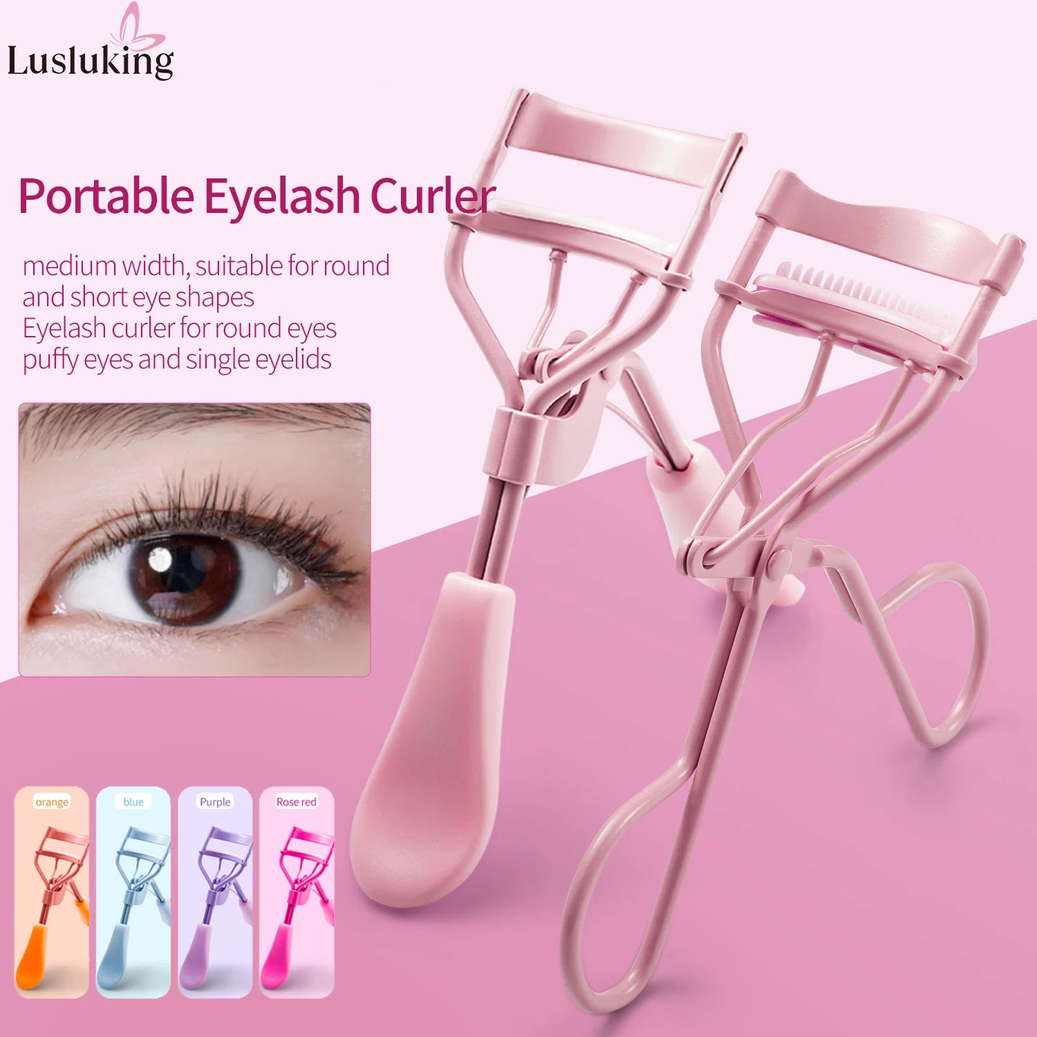 1pc Eyelash Curler With Soft Silicone Pad Women Eyelashes Curling Clip Long Lasting Lift Lashes Makeup Accessories Cosmetic Tool