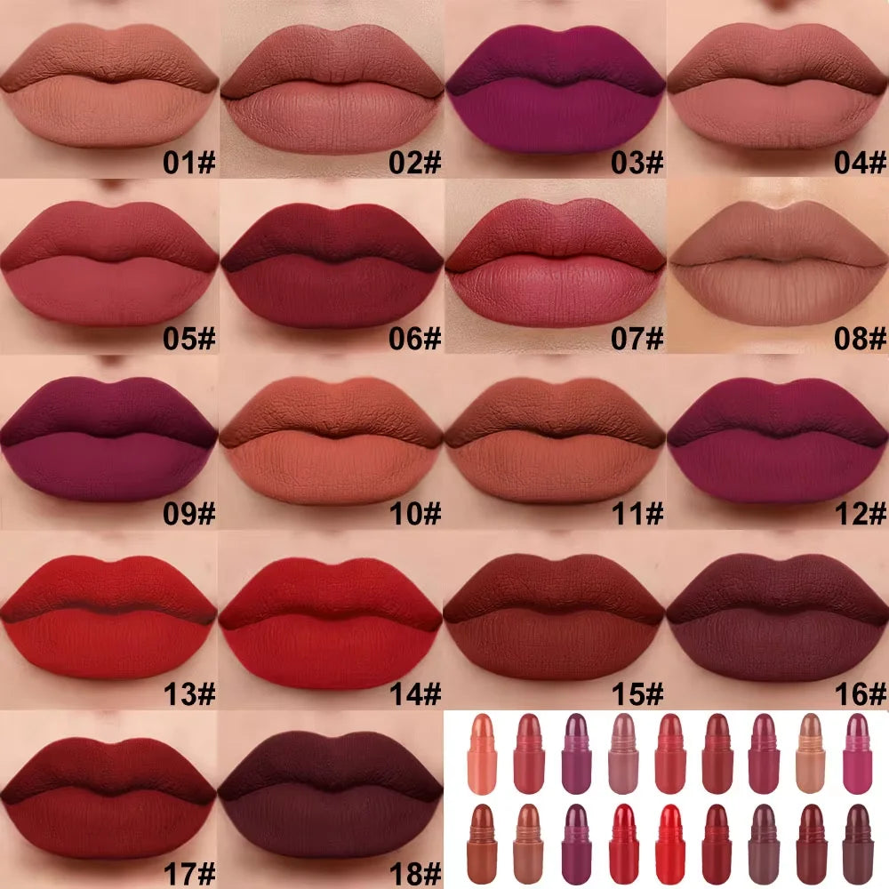 Set of 18 Colorful Capsule Lipstick Pills, Including Waterproof And Long-Lasting Lip Gloss, Sparkling Glitter Lipstick