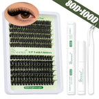 SEEUI Lash Clusters Kit Natural Look Large Capacity Lash Extension Kit with Lash Bond And Seal Eyelash Tweezers