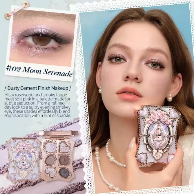 Flower Knows Makeup Butterfly Cloud Collar Collection Embossed 6 Color Eyeshadow Palette Long Lasting Waterproof Gliter For Eyes