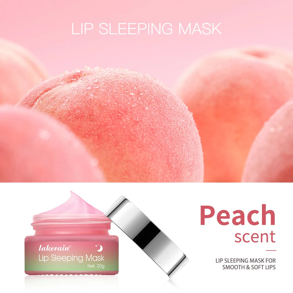 Peach Collagen Lip Sleeping Mask Powerful Moisturizing Repair Plumping Suitable Dry Chapped Lips Skin Care Long-Lasting Hydrate