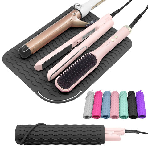 Silicone Heat Resistant Mat For Hair Insulation Mat Portable Hot Tools Pad Straightener Curling Stick Curler Flat Irons