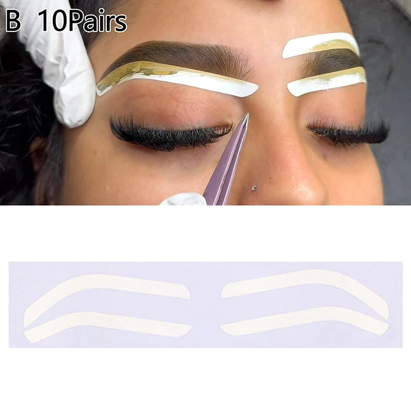 10Pairs Eyebrow Stencil Sticker Brow Shape Tape Microblading Eyebrow Auxiliary Sticker For Brow Position