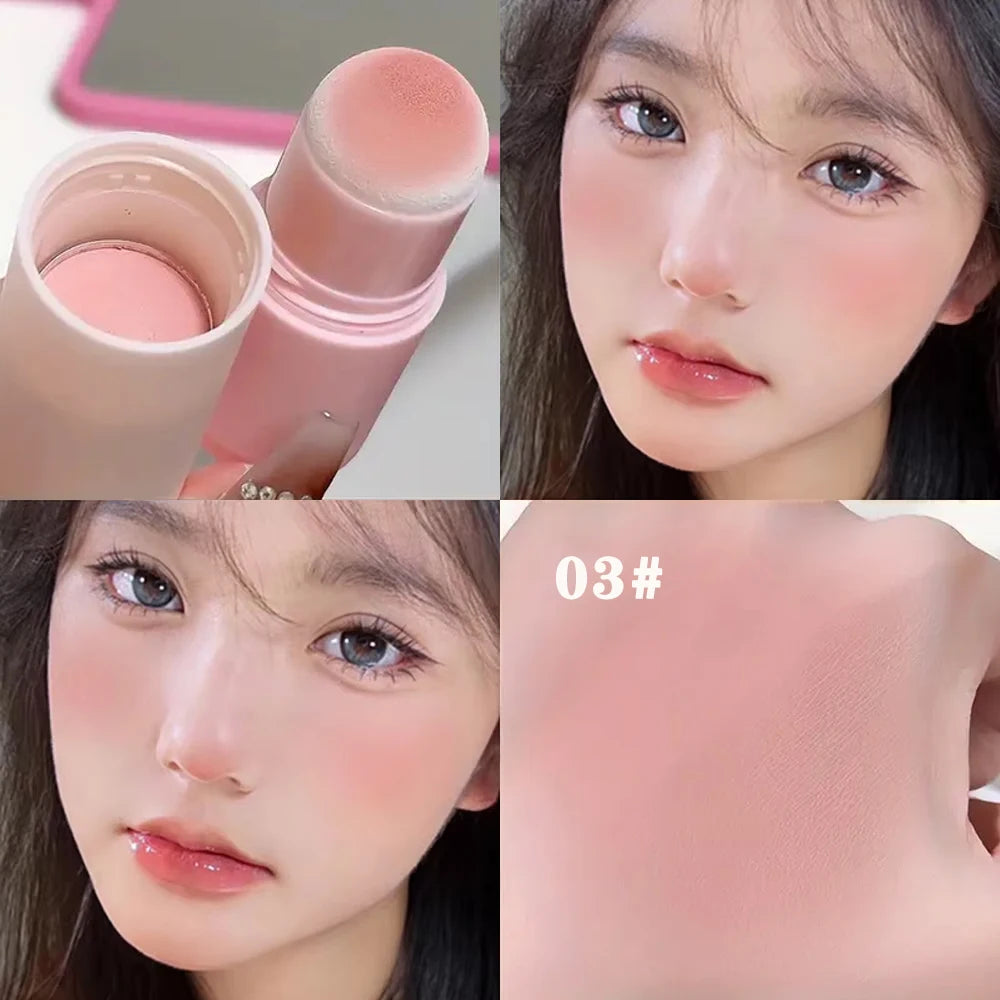 Matte Blush Stick for Vibrant Brightening Makeup Enhances Skin Tone Great Christmas Present for Women and Girls