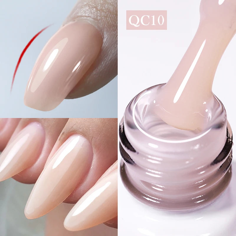 BORN PRETTY Milky White Jelly Nude Gel Nail Polish 10ml White Translucent Soak Off Gel Vernis Semi Permanent Need UV Light Cure