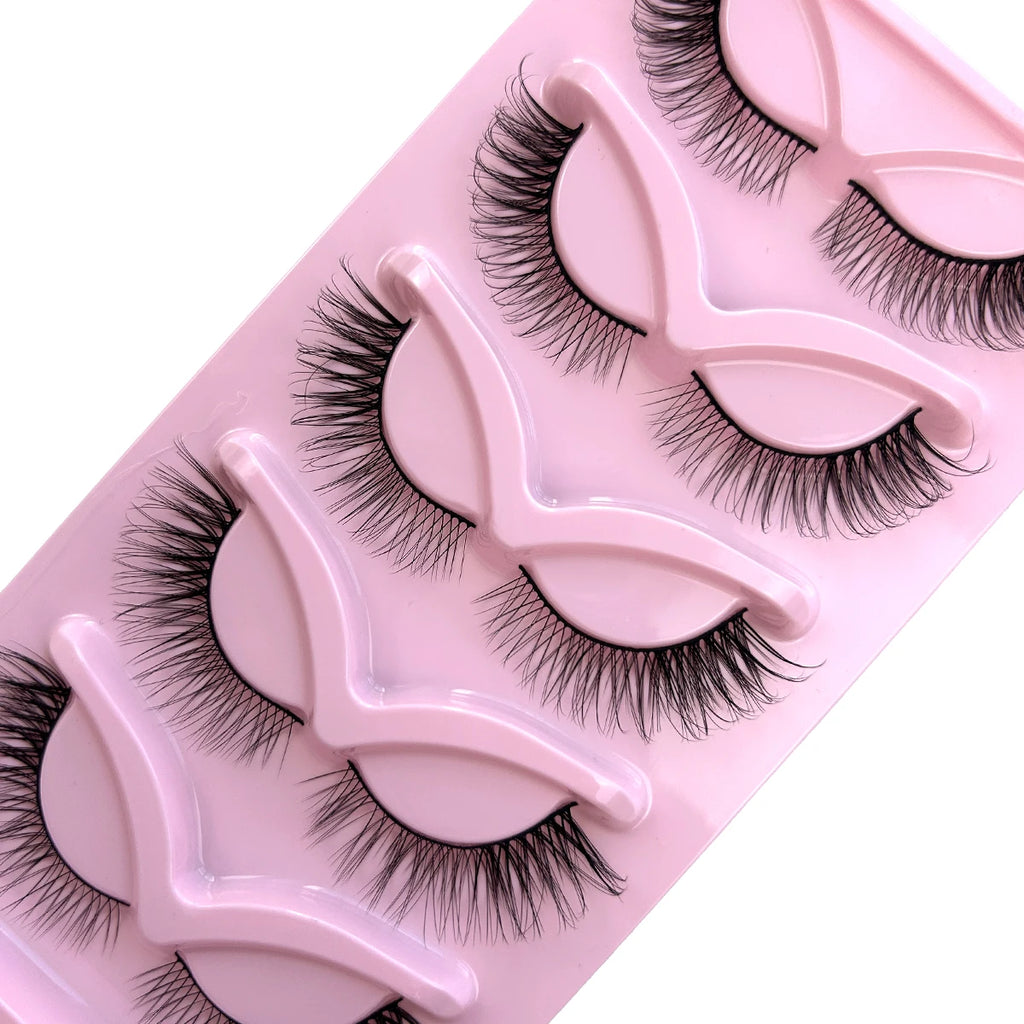 Natural Eyelashes Fake Eyelashes, Transparent Stem, Invisible Fake Mink Eyelashes, Thin Stripes, Cat Eyes, Thin Straps, Soft