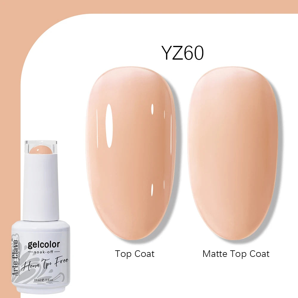 Arte Clavo Solid Color Gel Nail Polish 15ml Soak Off UV LED Gel Semi-Permanent Glitter Polish For Manicure Nail Art Salon Gel