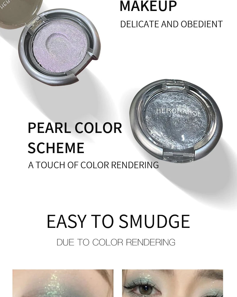 HERORANGE Glowing Charm Monochrome Eyeshadow Palette Pearlescent Explosion Polarized Brightening Silkworm Highlight