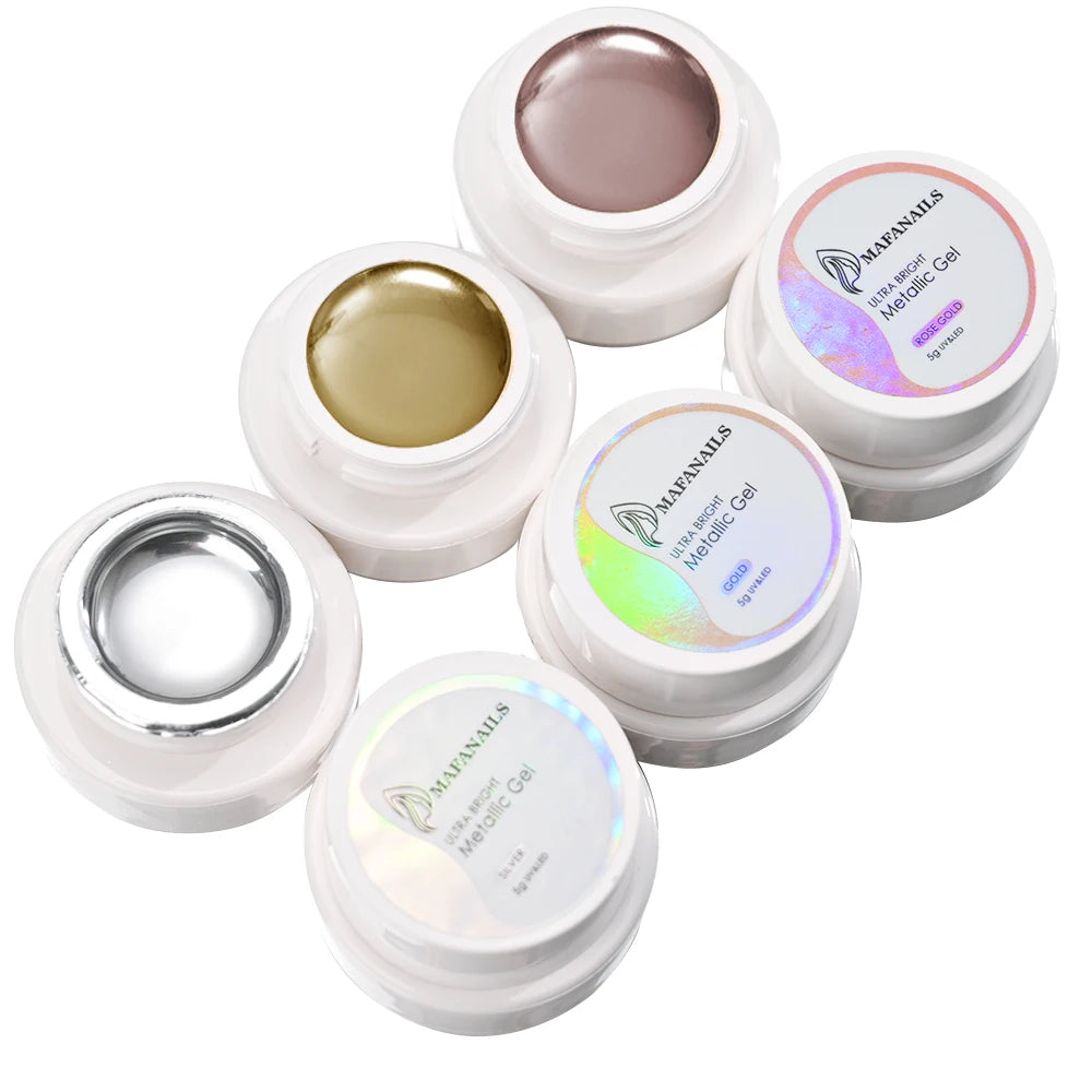 5/7/8/10ml Metallic Gel Gold Mirror Effect Gel Nail Polish French Design Line Flower Drawing Gel Nail UV Soak Off Polish Varni