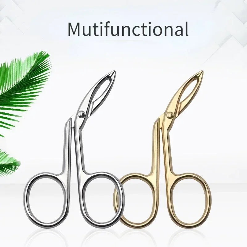 New Elbow Eyebrow Pliers Clip Scissors Tweezers Straight Pointed Stainless Steel Eyebrow Plucking Makeup Beauty Tools