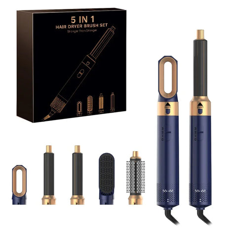 5 In 1 Hair Dryer Comb Set Professional Hot Air Styler For Hair Curling Straightening And Volumizing At Home