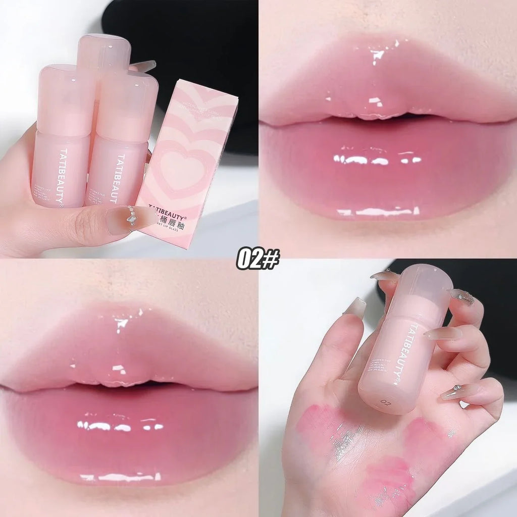 DIKALU Mirror Water Lip Gloss Crystal Jelly Lipstick Hydrating Plumping Moisturizing Colored Lip Tint Lips Care Makeup Beauty