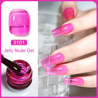 Arte Clavo Transparent Nude Pink Color Jelly Gel Nail Polish Semi Permanent 15ml Top Coat Soak Off UVLED Varnish Nail Art Design