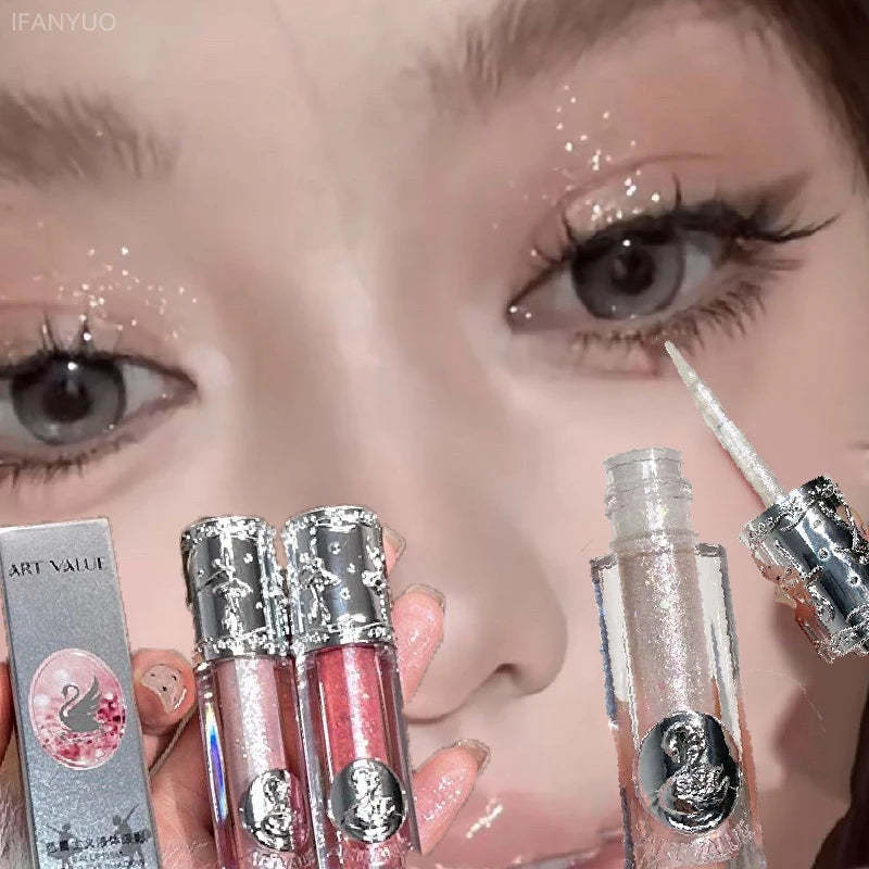Art Value Balletism Glitter Liquid Eyeshadow Pearlescent Sequins Pearly Sparkling High Gloss Eyeliner Lying Silkworm Makeup