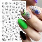 1pcs Sakura Flower 3D Nail Stickers White Cherry Blossom Nail Art Decals Spring Summer Adhesive Slider Decor Wedding Manicure