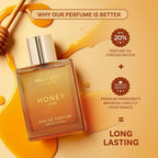 BellaVita Luxury Honey Oud EDP 3.4oz / 100ml Warm Sweet Amber Vanilla Long Lasting Unisex Perfume Ideal Holiday Gift