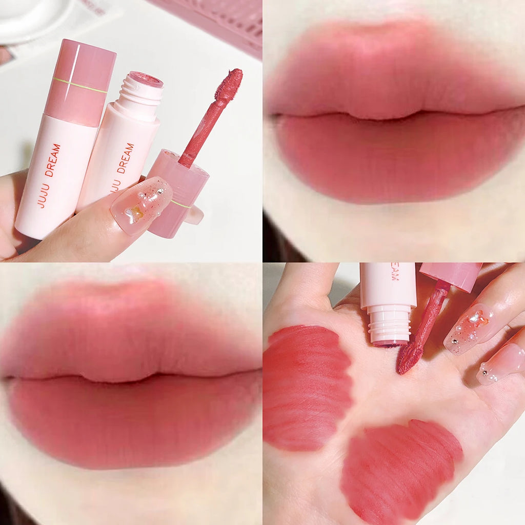 JUJU DREAM 6 Color Matte Lip Glaze - Long-lasting, colourless, non-stick cup velvet, student-friendly, brightening nude lipstick