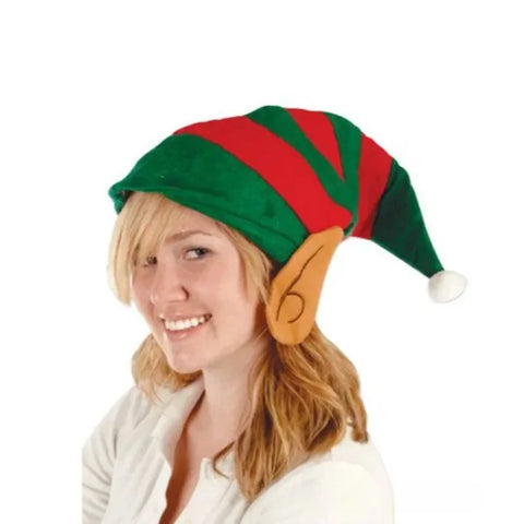 Christmas Hat for New Year, Snowman, Elk, Golden Velvet, Red and White Striped, Christmas Decorations, Adult Version
