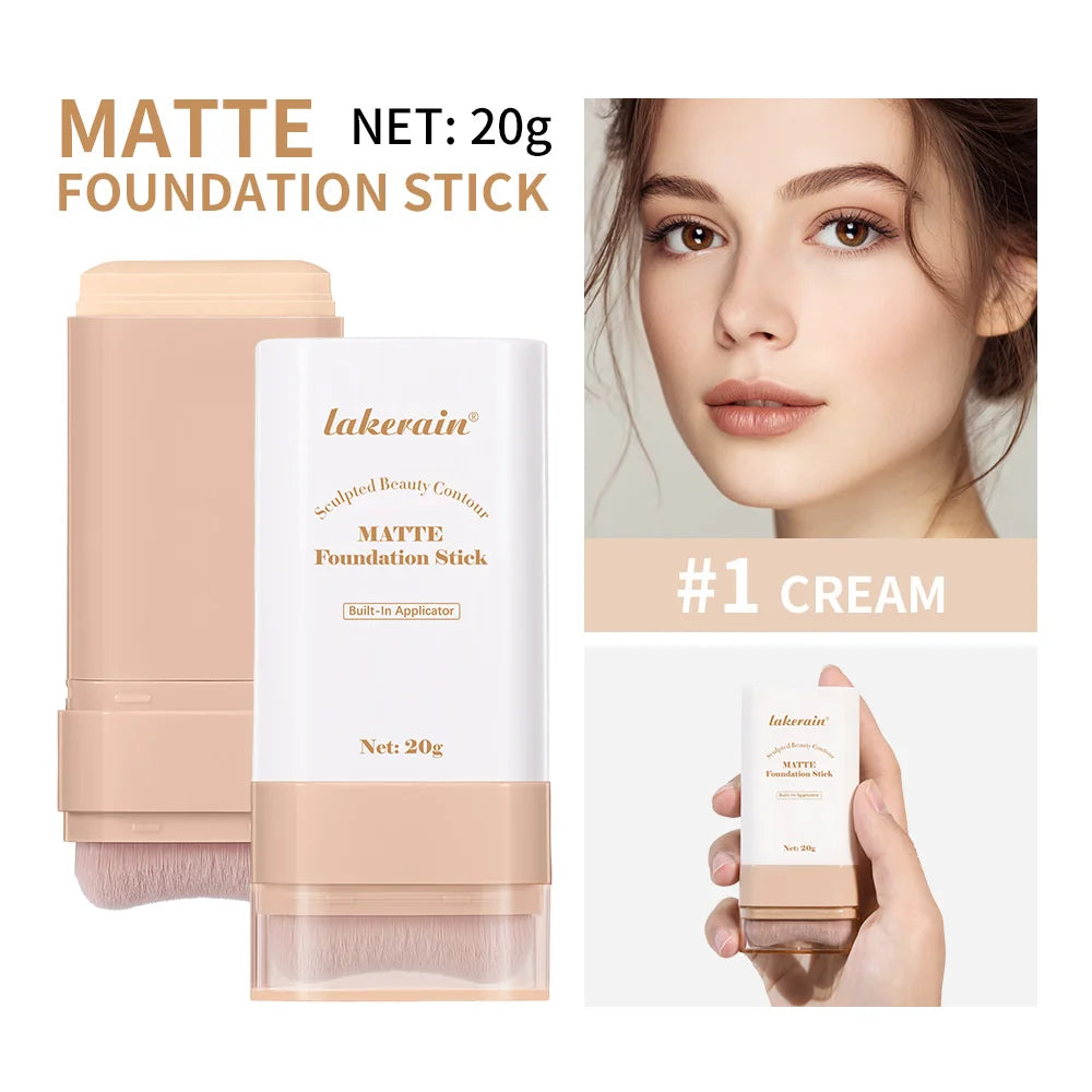 Concealing Foundation Stick 5 Shades With Built-In Brush Brighten Lightweight And Waterproof Formula Face Contour Stick Makeup