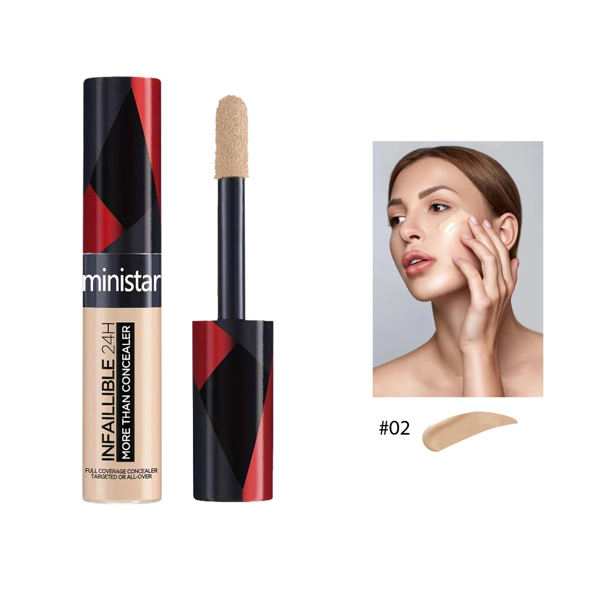 1pc full coverage concealer, waterproof, sweat proof, stain resistant, durable, creating a perfect skin makeup look