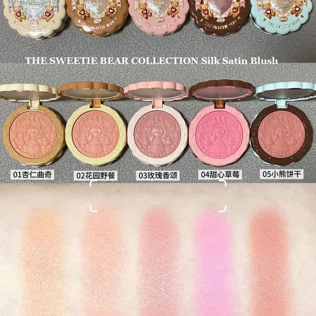 Flower Knows Strawberry Rococo Series Embossed Blush 5g Blush Powder Berry Mary Blusher Palette Makeup Profesional