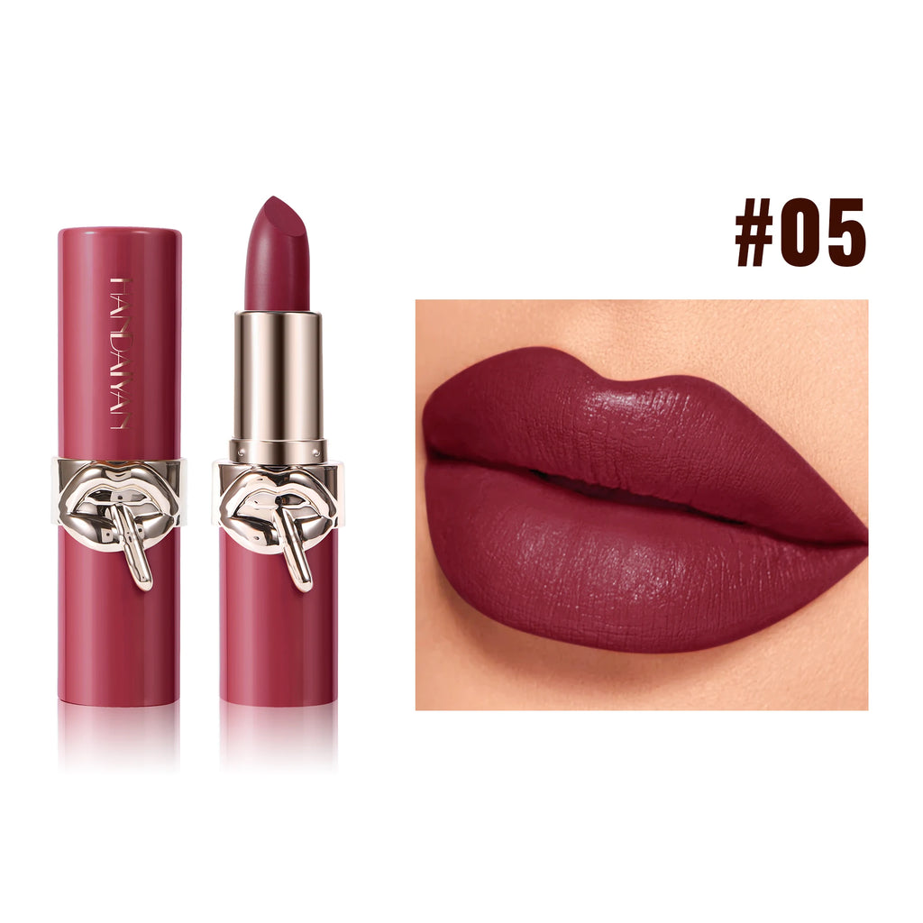Long Lasting Velvet Lipstick Creamy Moisturizing Waterproof Non Stick Cup Rich Color 6 Shades Smooth Lip Makeup Women