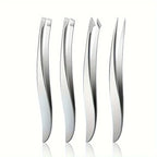 Precision Stainless Steel Tweezers for Eyebrow Hair Facial Hair Removal Splinter Blackhead Slant Ti