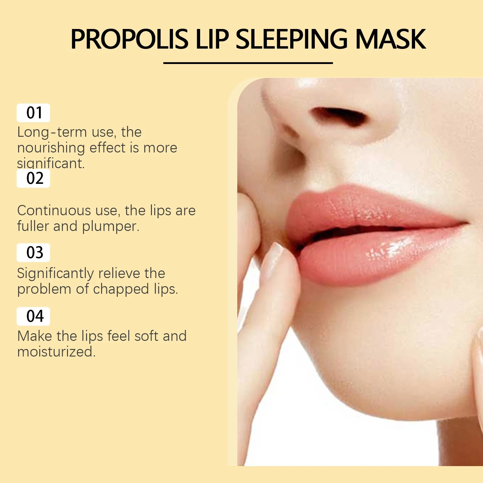 Propolis Lip Sleeping Mask Exfoliating Moisturizing Fade Lip Lines Repair Lip Treatment for Dry & Chapped Lips Overnight Care