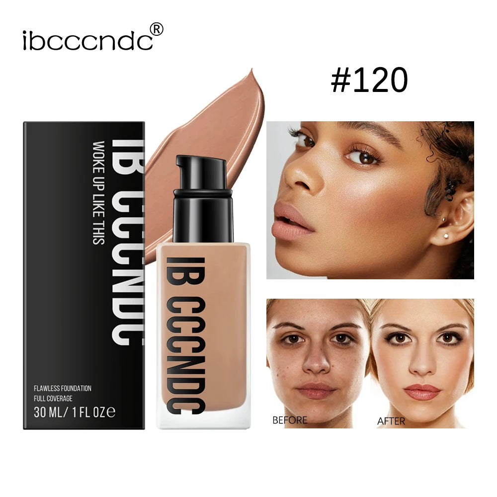 Liquid Foundation Concealer Face Naturally Matte Oil-Control Waterproof Foundation 30Ml 6 Colors Optional Cosmetic