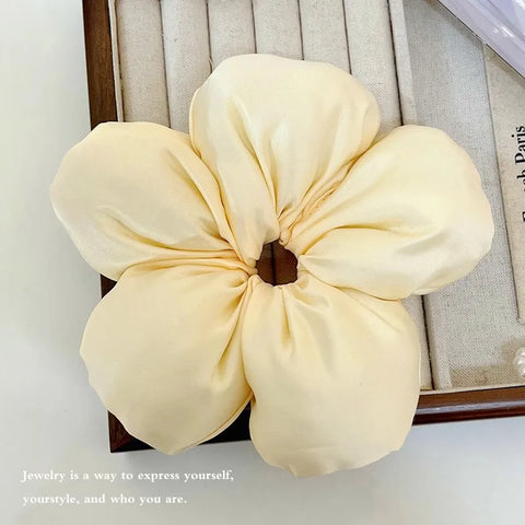 Sweet Solid Large Flower Soft Hair Band For Women Girl Lovely Hair Ornament Headband Hair Tie Scrunchie Fashion Hair Accessories