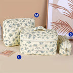 1pcs Cute Quilted Cotton Makeup Bag Women Zipper Cosmetic Organizer Cloth Handbag Box Shape Portable Toiletry Case for Girls