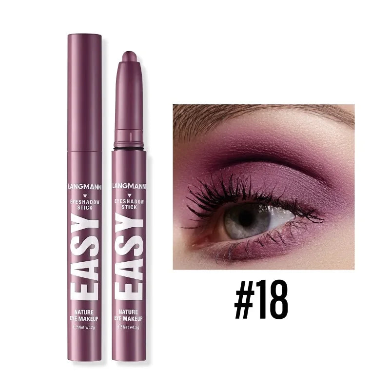 Smoky Dark Black Eyeshadow Pencil Stick Waterproof Pearlescent Matte Metallic Glitter Eye Shadow Highlighter Pen Make Up Tool