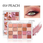 20-Color Matte Shimmer and Glitter Eyeshadow Palette Waterproof and Sweat-resistant, Featuring Creamy Nude and Warm Rosy Browns