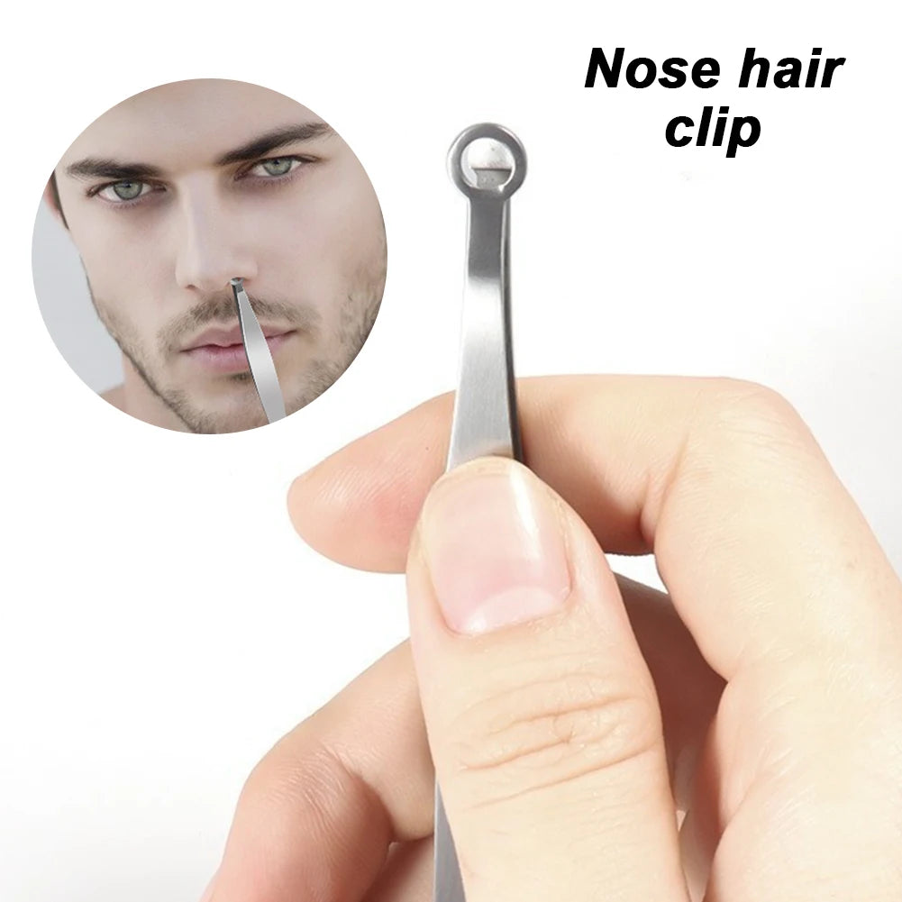 Universal Nose Hair Trimming Tweezers Stainless Steel Eyebrow Nose Hair Cut Manicure Facial Trimming Makeup Scissors Trimmer