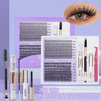 Eyelash Clusters Kit Large Capacity Wispy Individual Lashes Natural DIY Cluster Eyelash Extensions Makeup Tool