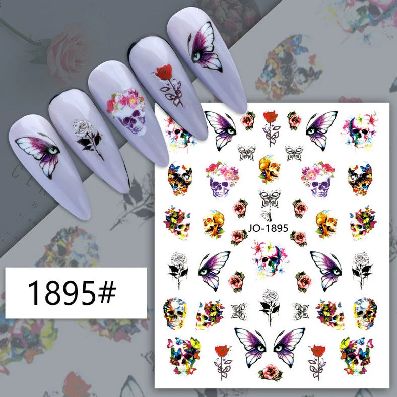 Nail Art Sticker Angel Flower Pattern Stickers Cupid Self-Adhesive Nail Decals Stickers Decoration Press on Nails Accessories