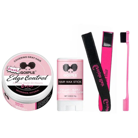 GOIPLE Edge Control Gel for Covering Gray Hair Filling In Thin Areas Black Styling Wax Strong Hold Broken Hair Finishing Pomade