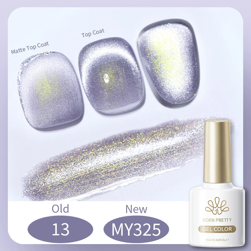 BORN PRETTY 10ml Silver Water Light Cat Magnetic Gel Nail Polish Nail Supplies Vernis Semi Permanent Gel for Fall Winter Nails