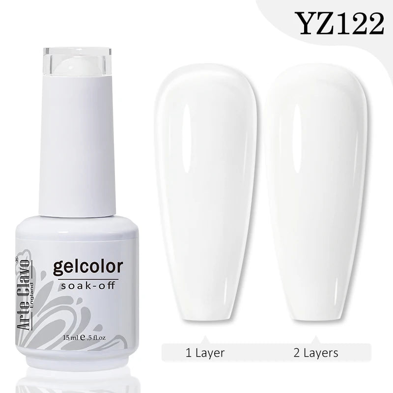 Arte Clavo Transparent Nude Pink Color Jelly Gel Nail Polish Semi Permanent 15ml Top Coat Soak Off UVLED Varnish Nail Art Design