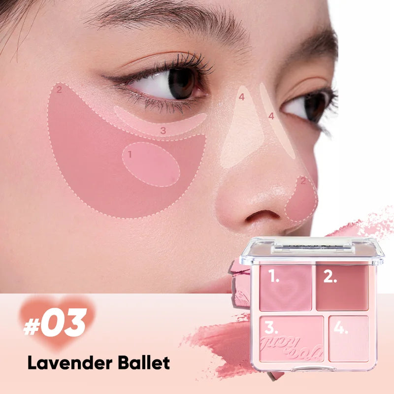 Judydoll 2-in-1 Blush & Highlighter Palette-Blush Cream, Radiant Matte Highlighter, Versatile Palette, Gift for Friend, Date