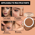 Contour Palette with Mirror Shadow Powder Bronzer Three-Dimensional Nose Shadow Repair Powder Facial Concealer Cosmetics Makeup