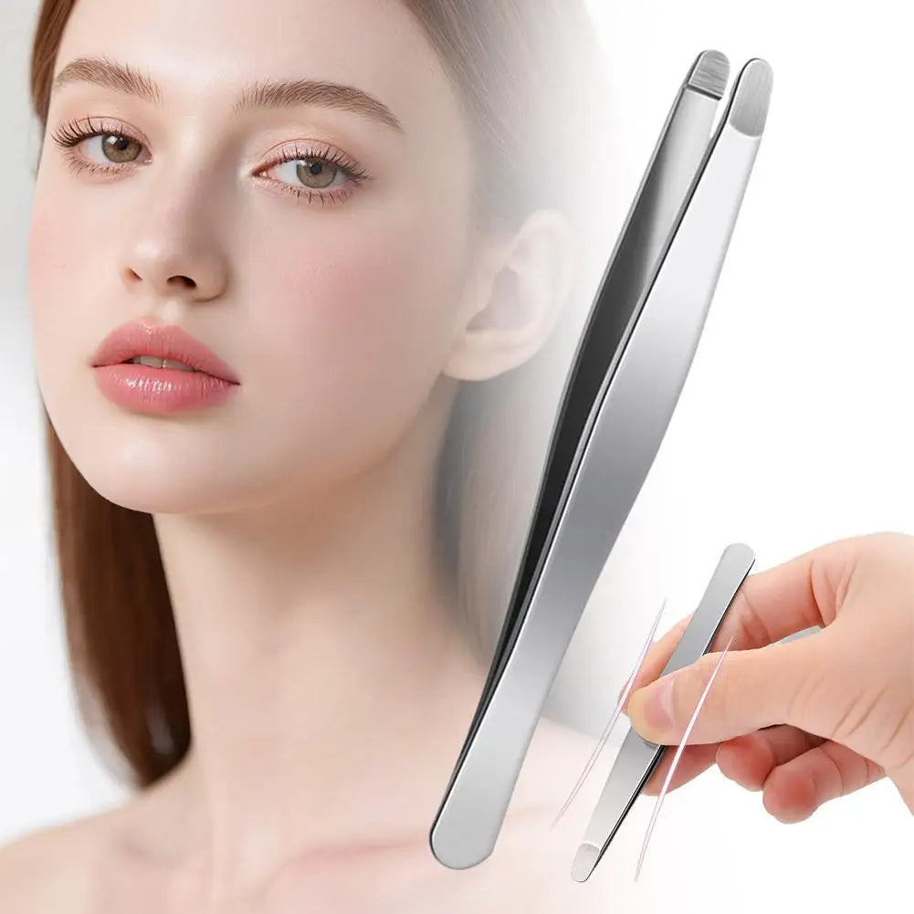 Stainless Steel Tweezers Safe Rounded - Tip Eyebrow Clips Precise Eyebrow Shaping Ingrown Hair Removal Eyebrow Shaping Tool